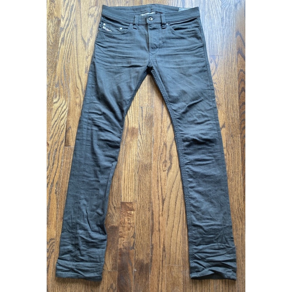 Diesel Thavar Jeans Mens Size 29x32 Slim Skinny Denim Green Gray